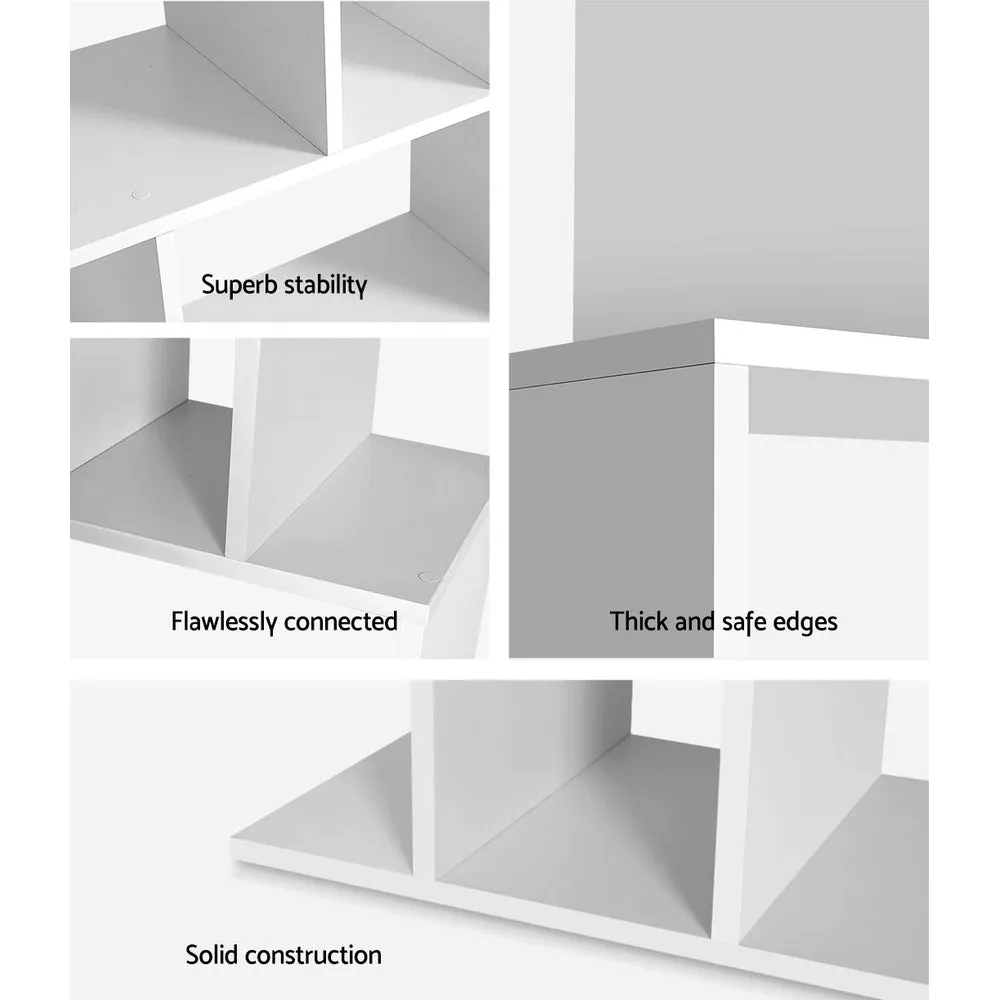 z 5 Tier Display Unit Book Storage Shelf Stand Bookshelf Bookcase White