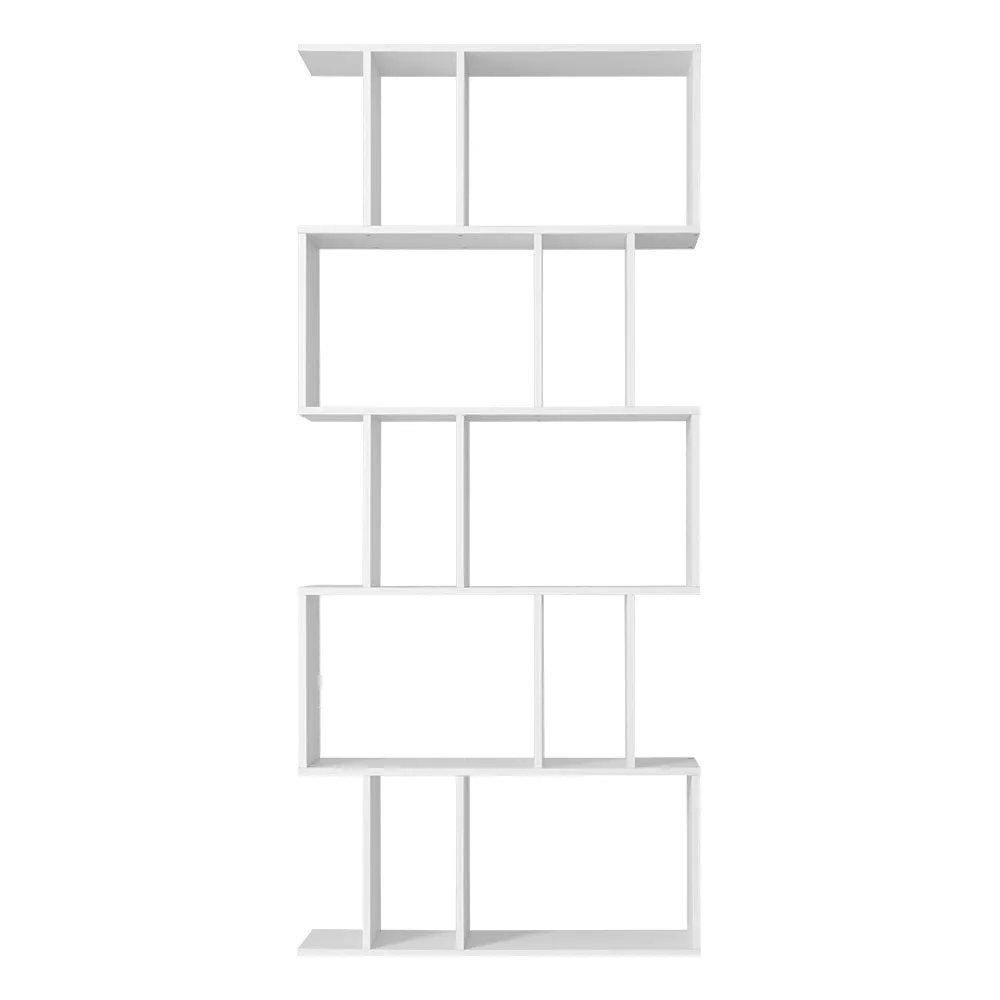 z 5 Tier Display Unit Book Storage Shelf Stand Bookshelf Bookcase White