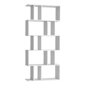 z 5 Tier Display Unit Book Storage Shelf Stand Bookshelf Bookcase White